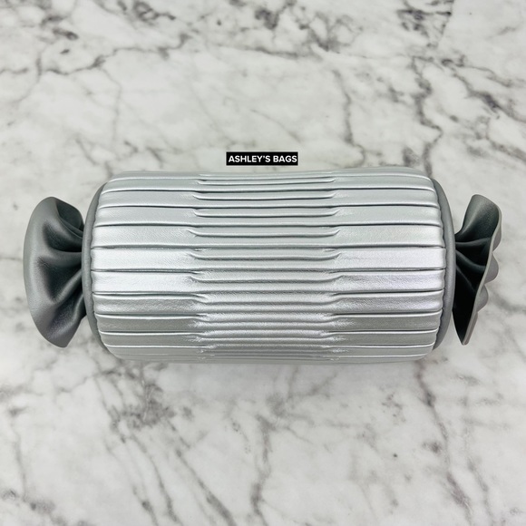 Kate Spade Sweet Treats Festive Pleated Small Barrel Bag In Starlight Silver - Picture 5 of 16